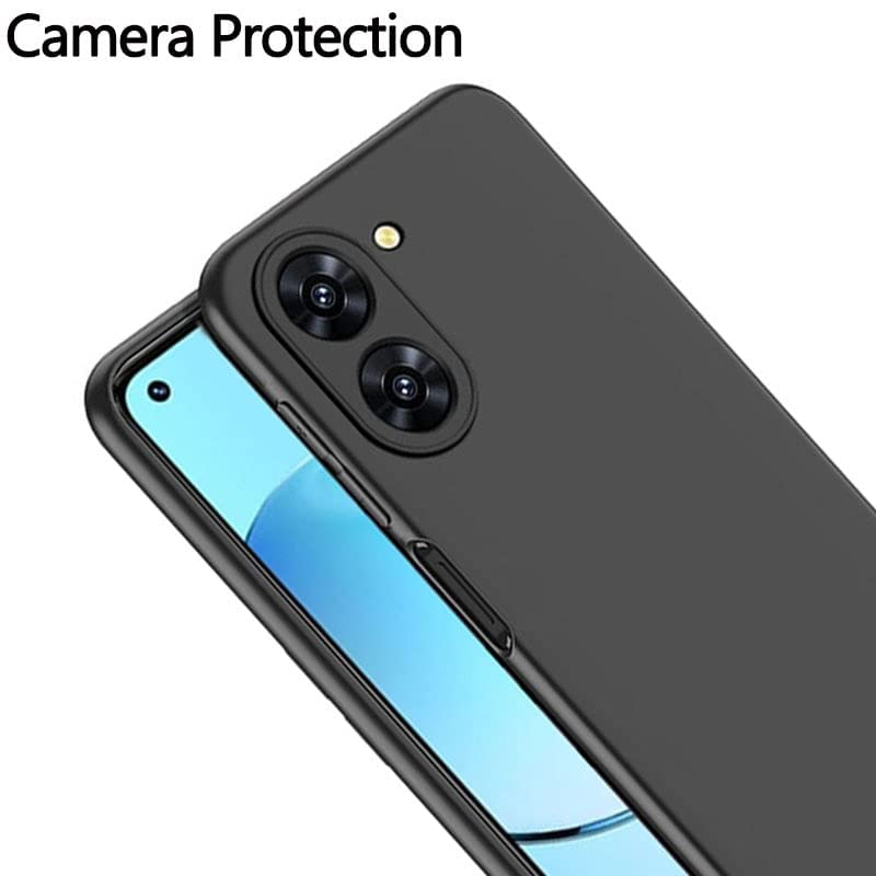 Image of Liquid Silicone Realme 10 Pro Plus 5G Case Cover | Microfiber Inside | 360 Degree Camera Protection Bump Back Case Cover for Realme 10 Pro Plus 5G (Black)