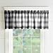 Elrene Home Fashions Farmhouse Living Buffalo Check Window Kitchen Tier Set, 60" x 15" (1 Valance), Black/White
