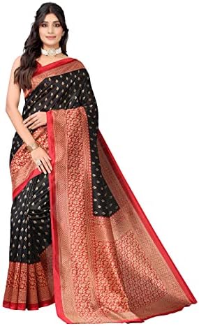 Satrani Women's Banarasi Silk Blend Saree (2680S207N_Red & Gold), Red & Gold, One Size