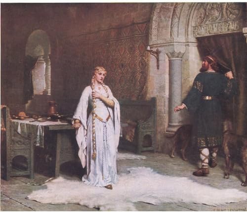 Lienzo de Godiva de Blair Leighton para decoración de salas elegantes en formato 60x90cm