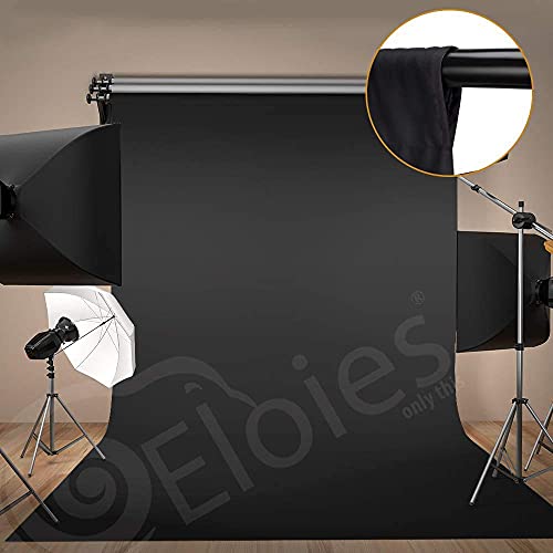 Image of Eloies Professional (Heavy Duty Thick Lekra Polyester Fabric) Black Backdrop for Photography Video Making Photoshoot Background for Photography Recording Photo, Photoshoot (8 Feet x 12 Feet.)