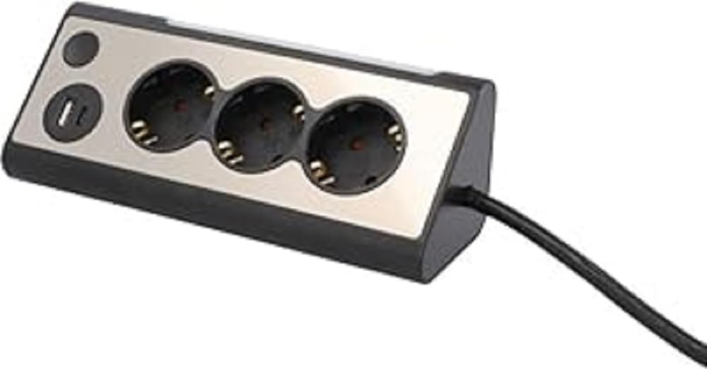 Multiprise d'angle de table avec interrupteur tactile pour LED intégrée - 6