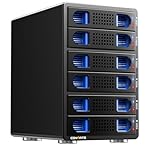 CENMATE 6 Bay Hard Drive Enclosure with Cooling Fan for 2.5/3.5" SATA HDD/SSD With USB A/C 3.0＋eSATA Cable, 3.5 Hard Drive Reader Supports 108TB Capacity(NO RAID/NAS)