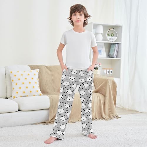 Boys' Pants Panda Bear Black Heart Animal Long Bottoms Jogger Pants Elastic Waist Trousers with Pockets S-XL3
