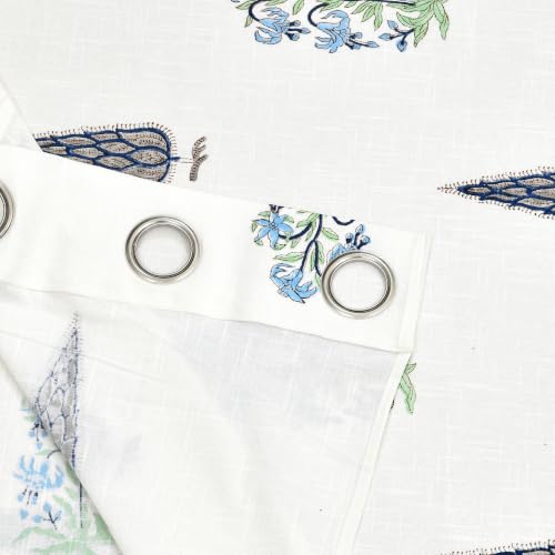Image of BLOCKS OF INDIA Hand Block Printed Cotton Linen Daylight Door Curtain (Style 6, Door 7 FEET)