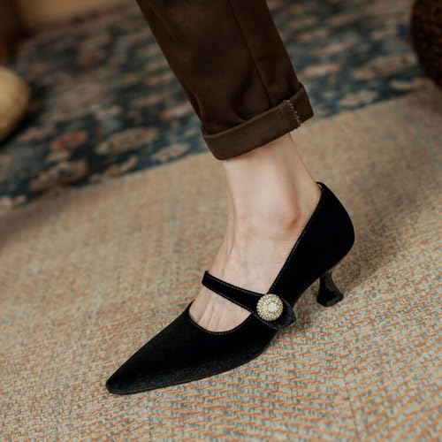 Baskets femme chaussures décontractées à bout pointu et talon aiguille noir 37