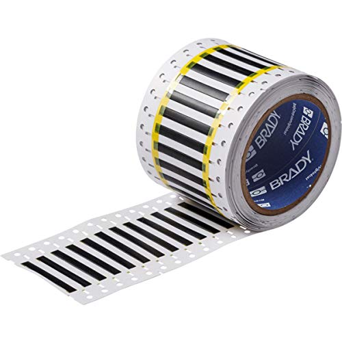 Brady 2HT-125-2-BK-S High Temperature PermaSleeve Wire Marking Sleeves, 0.235" Height, 2.00" Width, Polyvinylidene Fluoride (B-345) Black (Roll of 500)