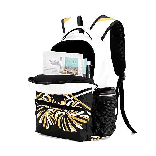 Custom Cheer Cheerleader Black Gold Personalized Causual Shoulder Bag Sports Leisure Camping Backpack for Women Men4
