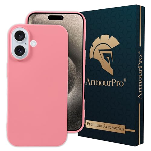 Image of ArmourPro Silicone Back Case for iPhone 16 Soft-Touch Case | Dark Pink