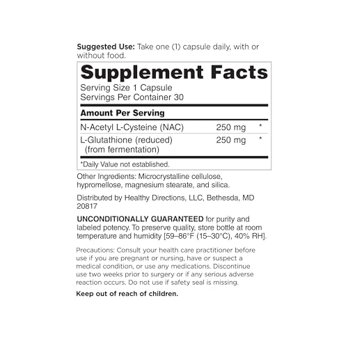 Image of DOCTORS' PREFERRED N-Acetyl L-Cysteine (NAC) + Glutathione | 30 Capsules | Antioxidant Support