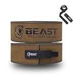 Beast Power Gear Weight Lifting Belt Lever Buckle 10MM 13MM Thick & 4 Inches Free Strap Weightlifting, Powerlifting, Deadlifts, Squats Men Women