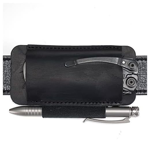 VIPERAED PJ33 Leather Knife Sheaths for Belt, Pocket Knife Holster, Pocket Knife Sheath, Horizontal Leather Knife Belt Holder