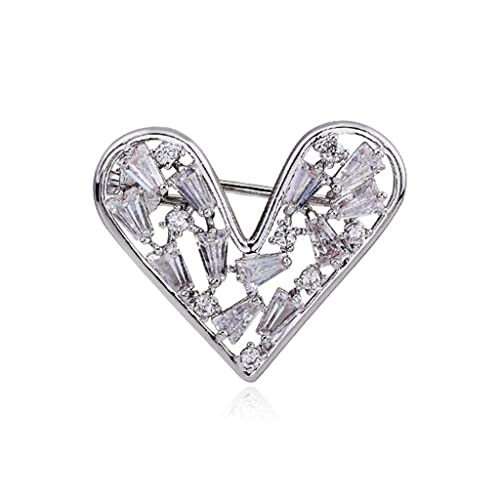 Brooche cœur pour femme et épingle anti-glisse or 1,9 cm