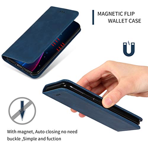 Coque rigide Moto G7 Power en cuir bleu contre les chocs - 3