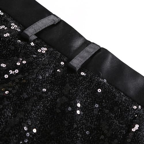 Men's Sequin Dress Pants Straight Leg Shiny Suit Pants Bussiness Casual Work Trousers with Pockets4