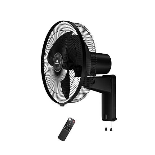 Image of atomberg SilenceAire Hi-Speed 400mm Wall Fan| Energy saving | Ideal for Home & Office| Silent BLDC Wall Fan| 60W | Remote with Oscillation, Timer, Sleep | 2 Years Warranty (Midnight Black)