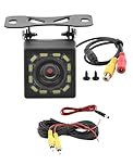 HD 1080P Reversing Camera with 6M Video Cable 170° Wide Angle 12 LED Night Vision IP67 Waterproof Suitable for Trucks SUVs Cars Vans RVs and Trucks to Ensure Reversing and Parking Safety