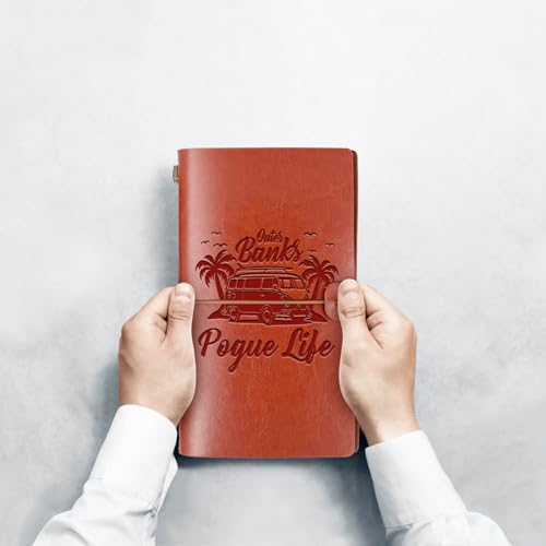 WHLBHG Outer Banks Pogue Life Leather Journal Notebook TV Show Gift Vintage Pogue Life Gift A6 Refil