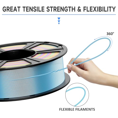 Image of GIANTARM 3D Printer Filament Silk PLA,1.75mm Gradient Rainbow PLA Color Changing Filament with Vacuum Packaging,1kg (2.2lbs) Spool,Dimensional Accuracy + /- 0.02 mm