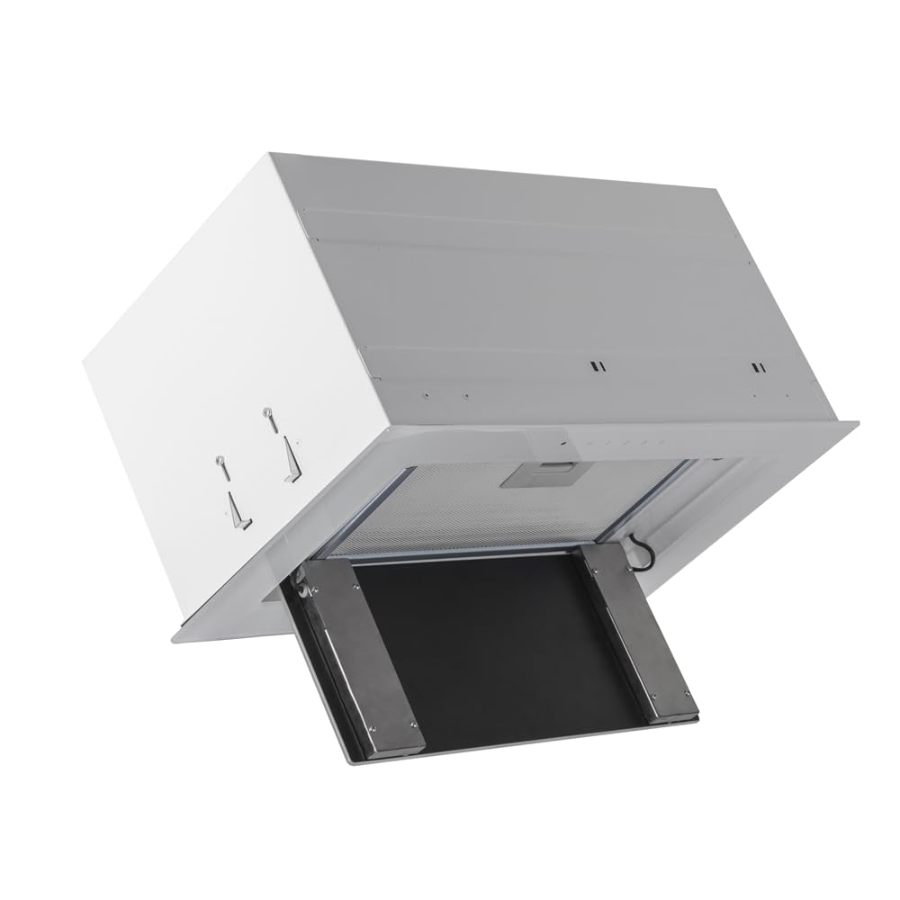 VLANO BREEZE 52 WH Einbau-Dunstabzugshaube, 52 cm, TOUCH, Weiß, Sensorsteuerung, Fernbedienung, LED-Beleuchtung, Glas, Unterbau-Dunstabzugshaube, Abluft Dunstabzug