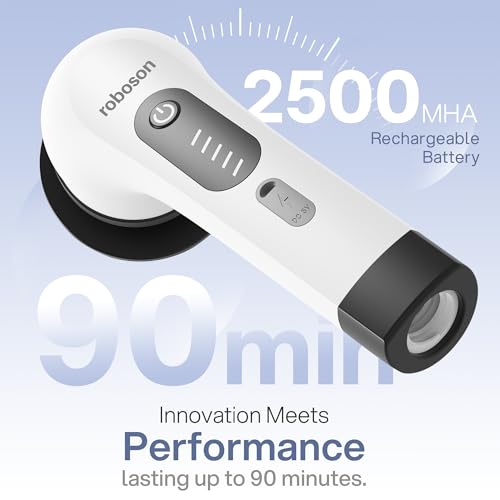 Image of Roboson Electric Spin Scrubber,Cordless Cleaning Brush with 9 Brush Heads,425 RPM,90 Mins Runtime,IPX6 Waterproof,Adjustable Length,3 Speeds,Ideal for Bathroom,Kitchen,Glass,Utensil & Car
