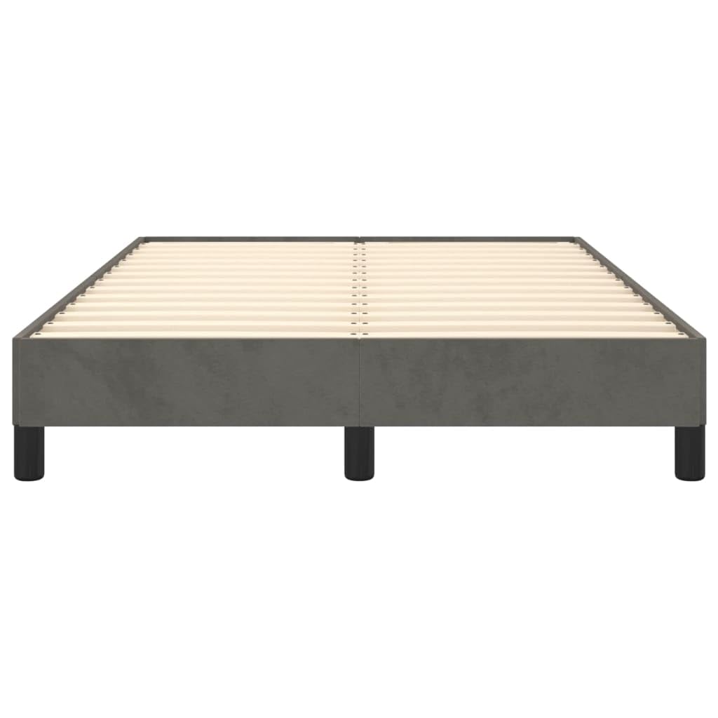 vidaXL Polsterbett, Bett Bettgestell mit Lattenrost, Schlafzimmerbett Doppelbett mit Stützbeinen, Bettrahmen Schlafzimmermöbel, Dunkelgrau 120x200cm Samt