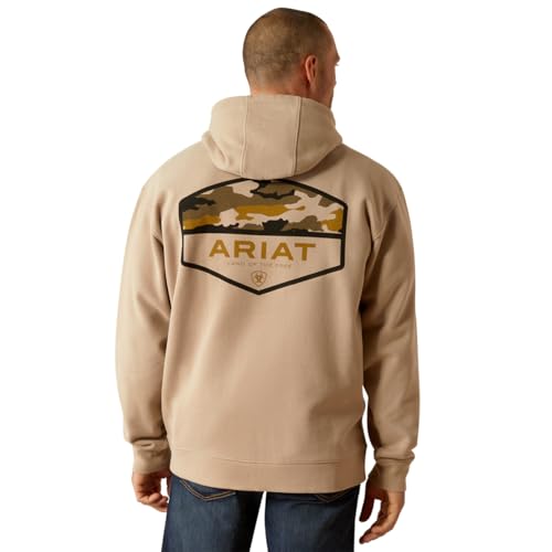 Ariat Mens Beige Camo Hex Hoodie2