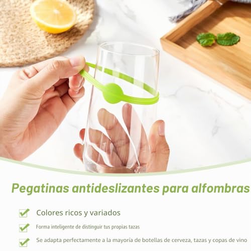 Miniatura 4 de Cjmuqhehh Marcadores De Cristal Reutilizables De Silicona, Juego De 24 Etiquetas Para Nombre Para Vasos, Etiquetado Para Copas De Vino Y Decoración De Fiestas