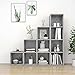 Susany Set Mobili TV 4 pz, Mobile Porta TV, Armadio Porta CD Scaffale Porta CD Libreria Scaffale, Mobile Portaoggetti con 10 Cubi, per Soggiorno, Camera da Letto, Studio Grigio Cemento in Truciolato