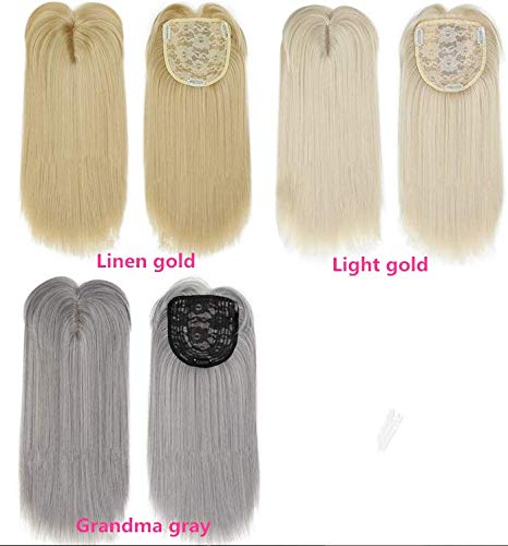 Miniatura 2 de Yudit Peluca de cabello humano sintético de 14 pulgadas con clip para mujer, rubio claro