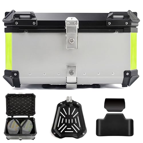 Top case de moto 65L argent et coffre de rangement de bagages rigide
