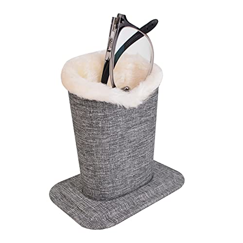Image of Pack of 2 Soft Plush Lined Eyeglasses Holder Stand Protective Glasses Holder Stand