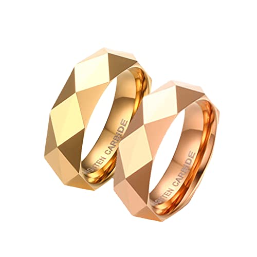 Bagues en tungstène KnSam multi-facettes, le cadeau de couple parfait