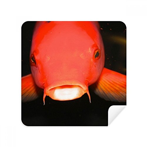 Chiffon de nettoyage poisson rouge en suède pour lunettes et écrans de téléphone 2Pcs