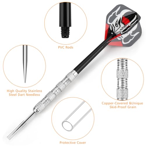 Image of Accmor Metal Tip Darts, Steel Tip Darts, 14 Grams Professional Metal Darts, Darts Metal Tip Set, Metal Darts for Dartboard