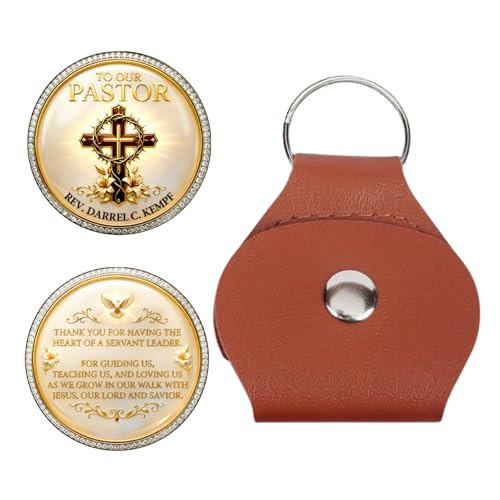 To Our Pastor For Having The Heart Of A Servant Leader | Personalized Pocket Hug, Christian Faith Scripture Pocket Hug, Custom Token with Name, Positive Affirmations Gifts, Religious Gift for Preacher