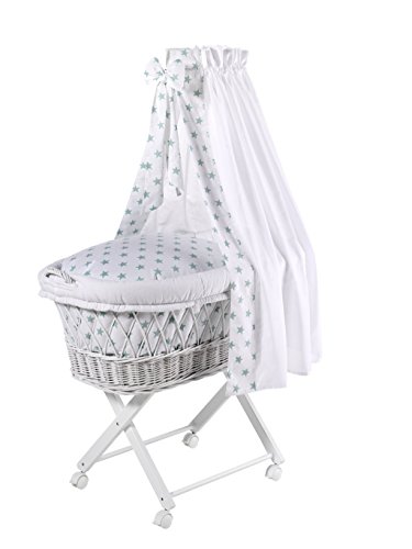 Schardt 09 812 00 02 1/722 - Capazo para beb con ropa de cama, color blanco azul oscuro