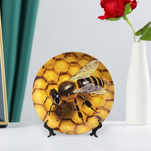 Plato Decorativo de Porcelana Bone China Amarillo Miel 7 pulgadas miniatura 6