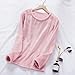 Women's Fuzzy Pajama Tops Long Sleeve Round Neck Flannel Pj Fall Winter Warm Solid Loose Pullover Fashion Sleepwear M-XL Watermelon Red