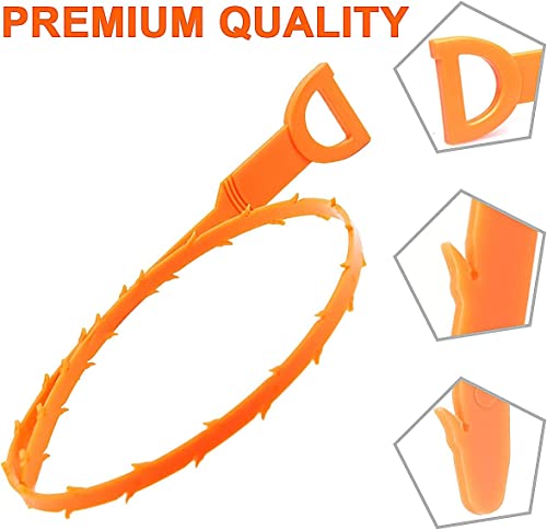 image for QOOWFEANIG Hair Drain Clog Remover Drain Relief Auger, 6 in 1 Sink Sna