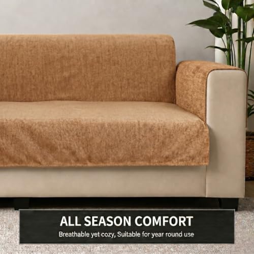 Image of STITCHNEST 'LuxeFit Series' 3 Seater Sofa Cover | Full Coverage with Armrest Pocket | Elegant Woven Fabric, Washable & Durable for Modern Living
