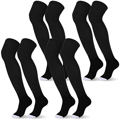 Jenaai 4 Pairs Softball Baseball Socks over the Knee High Stocking Soccer Football Socks Extra Long Stocking