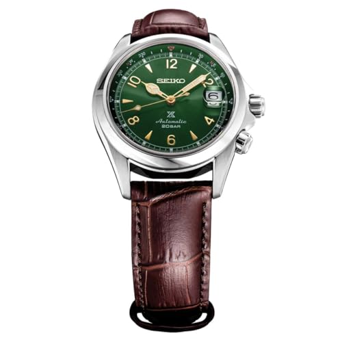 Seiko Prospex"Alpinist" Compass Green Dial Sapphire Glass Leather Watch for Men SPB121J1