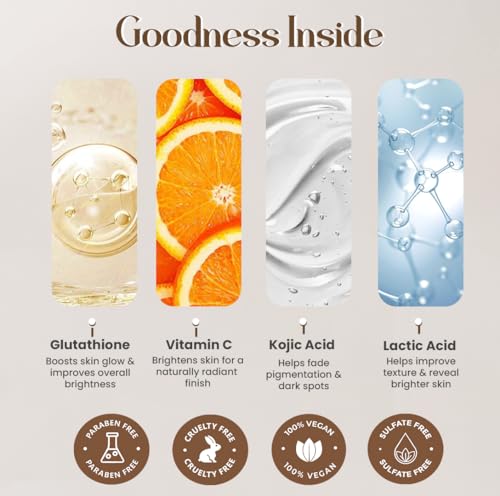 Image of Glamveda Glutathione 6-Step Skincare Kit | Face Wash, Peel-Off Mask, Serum, Cream, Sunscreen & Under Eye Cream | Skin Brightening Routine for Even-Toned & Radiant-Looking Skin