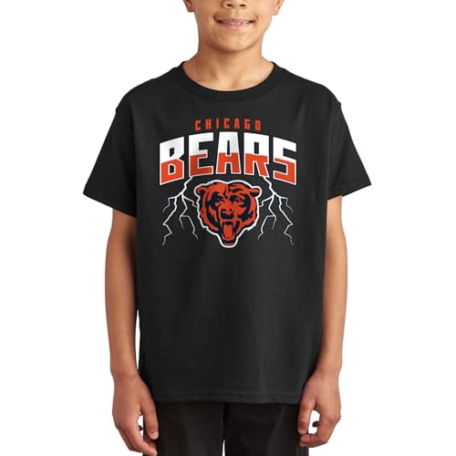 Junk Food NFL - Chicago Bears - Lightning - Officially Licensed Youth Short Sleeve Fan Tee for Boys and Girls