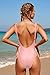 PRETTYGARDEN Women One Piece Swimsuit U Neck Tummy Control Swimwear Slimming Strap Backless Bathing Suit (Pink,Medium)