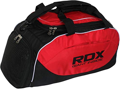 RDX Kit Bag Gym Duffle Sports Holdall Gear MMA Fitness Exercise Equipment Backpack Hiking Luggage Shoulder Sportswear Lightweight Rucksack Handles Running Zipper Travel Carry on Shoe Compartment
