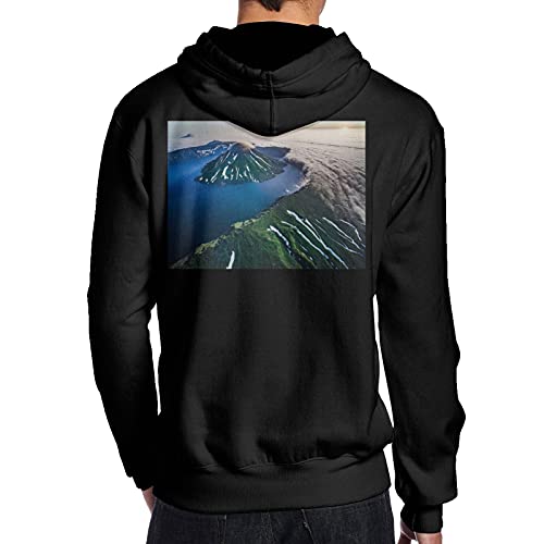 Huimin Shanchi Sweat à capuche motif montagne des neiges, idéal pour les voyages, la course, le vélo, la maison, noir Cover