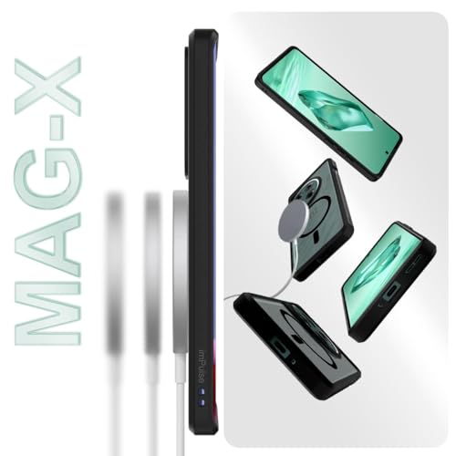 Image of KAPAVER Mag-X Back Cover Case Compatible with OnePlus 12 5G (PC+TPU) (Case with TG), Transparent