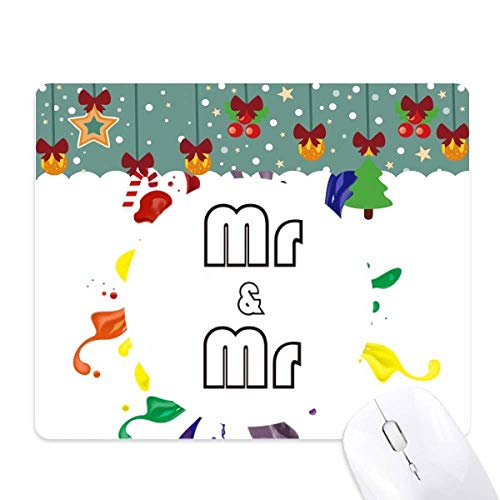 Tapis de souris LGBT caoutchouc antidérapant arc-en-ciel Mr & Mr